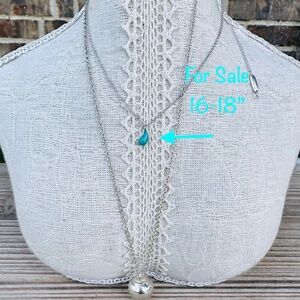 Tiffany Elsa Peretti Sterling and Turquoise Teardrop Necklace, 16-18"